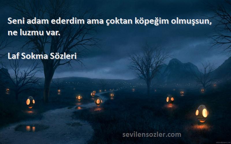 Laf Sokma  - Seni adam ederdim ama çoktan köpeğim olmuşsun, ne luzmu var.
