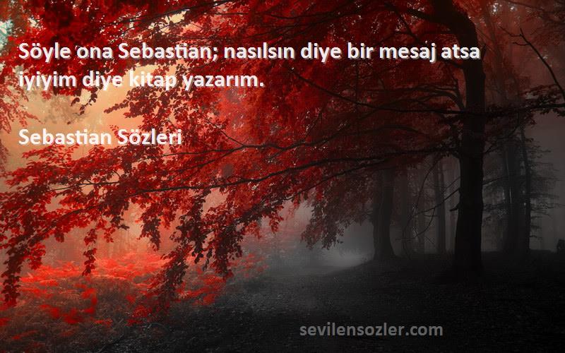 Sebastian  - Söyle ona Sebastian; nasılsın diye bir mesaj atsa iyiyim diye kitap yazarım.
