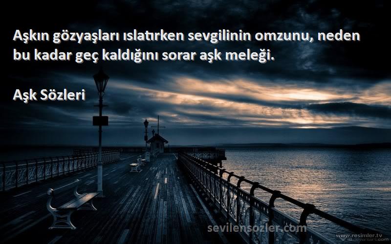 Aşk  - Aşkın gözyaşları ıslatırken sevgilinin omzunu, neden bu kadar geç kaldığını sorar aşk meleği.
