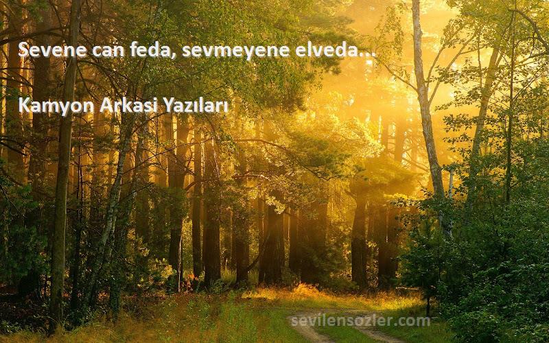 Kamyon Arkasi Yazıları - Sevene can feda, sevmeyene elveda...
