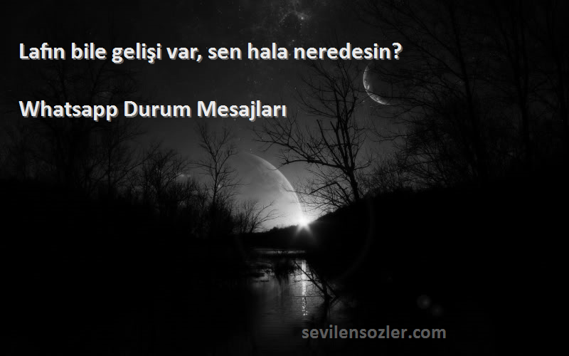 Whatsapp Durum Mesajları - Lafın bile gelişi var, sen hala neredesin?
