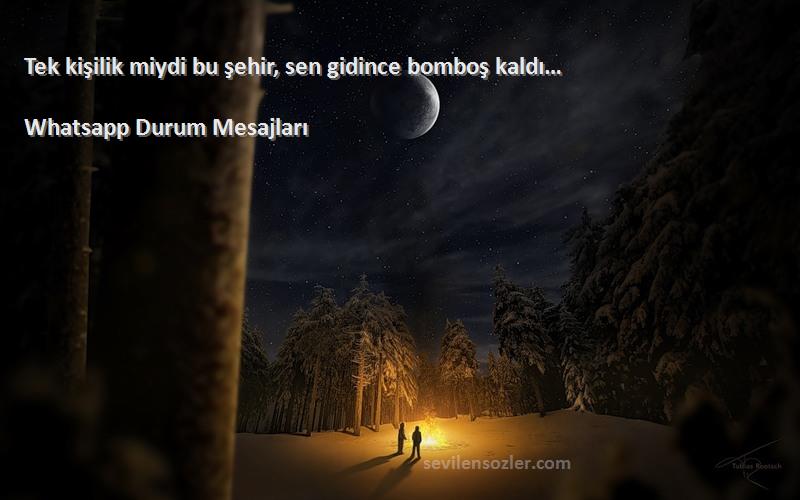 Whatsapp Durum Mesajları - Tek kişilik miydi bu şehir, sen gidince bomboş kaldı…
