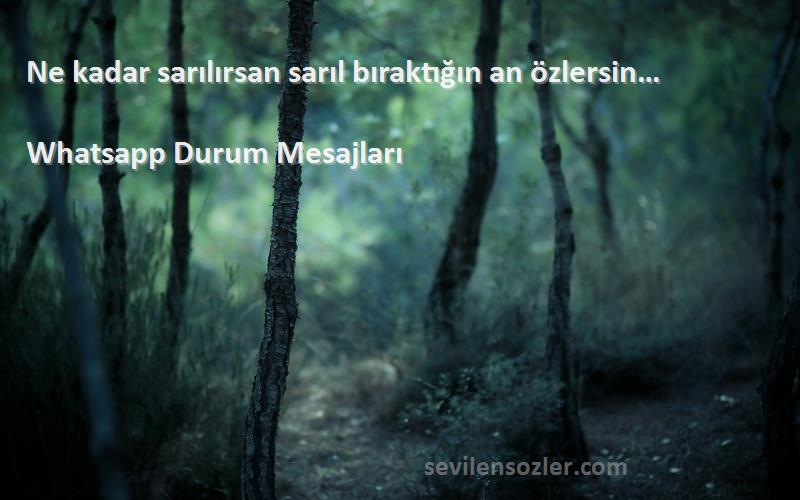 Whatsapp Durum Mesajları - Ne kadar sarılırsan sarıl bıraktığın an özlersin… 
