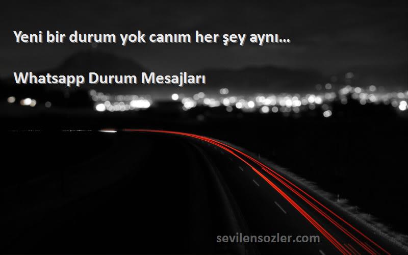 Whatsapp Durum Mesajları - Yeni bir durum yok canım her şey aynı…

