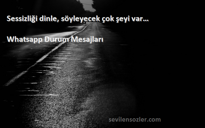 Whatsapp Durum Mesajları - Sessizliği dinle, söyleyecek çok şeyi var…
