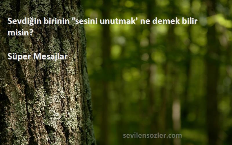 Süper Mesajlar - Sevdiğin birinin ”sesini unutmak’ ne demek bilir misin?
