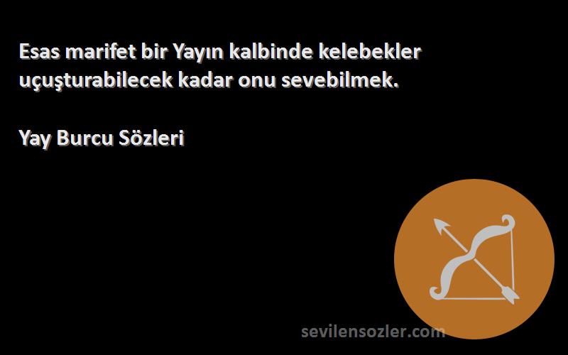 Yay Burcu  Sözleri 
Esas marifet bir Yayın kalbinde kelebekler uçuşturabilecek kadar onu sevebilmek.
