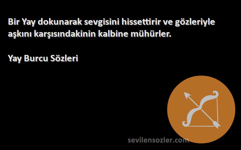 Yay Burcu  Sözleri 
Bir Yay dokunarak sevgisini hissettirir ve gözleriyle aşkını karşısındakinin kalbine mühürler.
