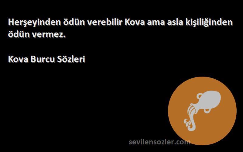 Kova Burcu  - Herşeyinden ödün verebilir Kova ama asla kişiliğinden ödün vermez.
