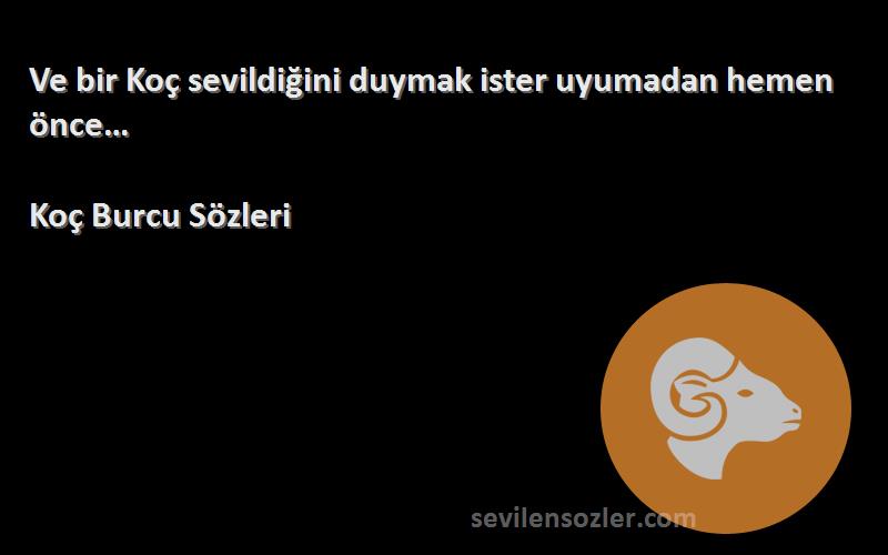 Koç Burcu  - Ve bir Koç sevildiğini duymak ister uyumadan hemen önce…
