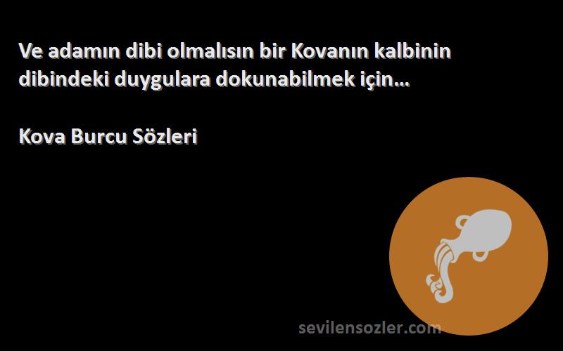 Kova Burcu  - Ve adamın dibi olmalısın bir Kovanın kalbinin dibindeki duygulara dokunabilmek için…
