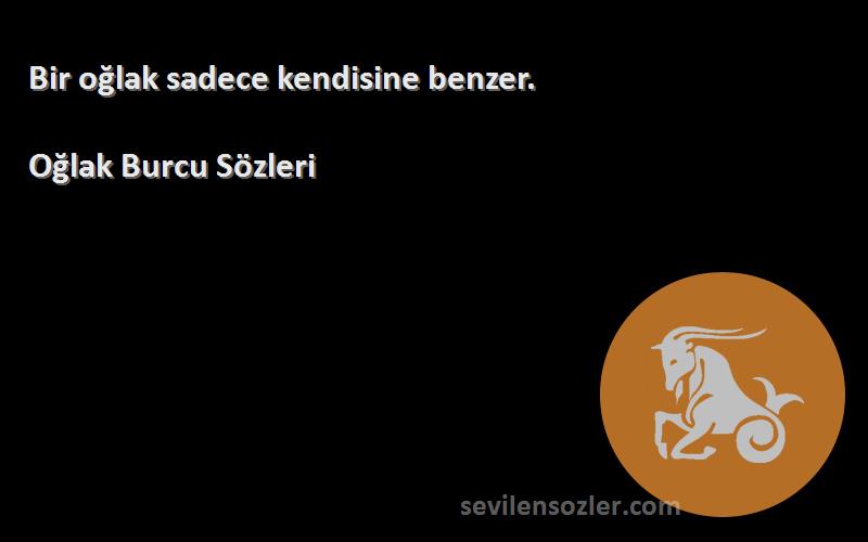 Oğlak Burcu  Sözleri 
Bir oğlak sadece kendisine benzer.
