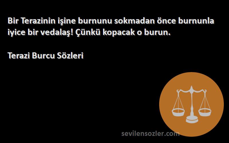 Terazi Burcu  - Bir Terazinin işine burnunu sokmadan önce burnunla iyice bir vedalaş! Çünkü kopacak o burun.
