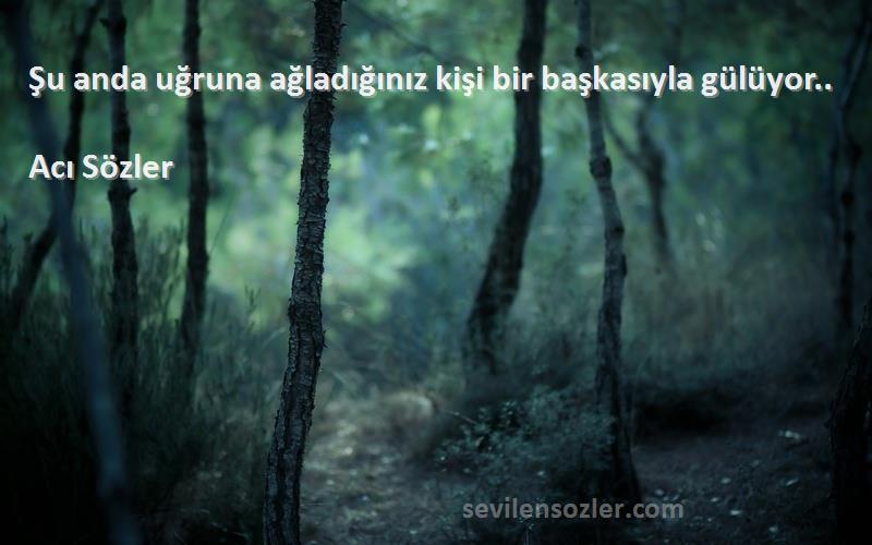 Acı Sözler - Şu anda uğruna ağladığınız kişi bir başkasıyla gülüyor..
