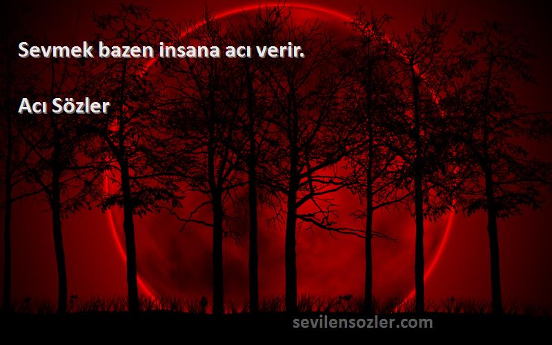 Acı Sözler - Sevmek bazen insana acı verir.
