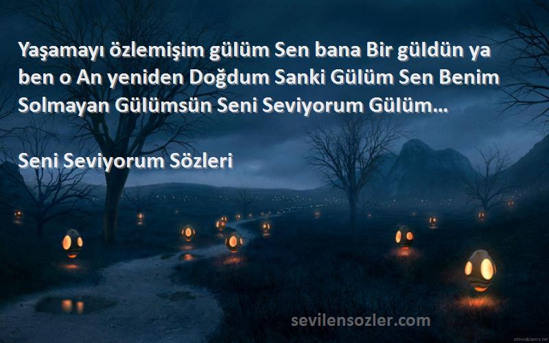 Seni Seviyorum  Sözleri 
Yaşamayı özlemişim güIüm Sen bana Bir güIdün ya ben o An yeniden Doğdum Sanki GüIüm Sen Benim Solmayan GüIümsün Seni Seviyorum GüIüm…
