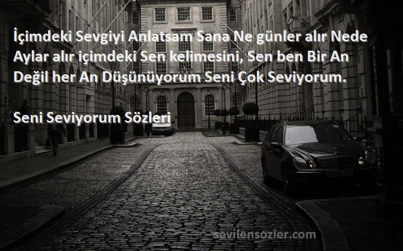 Seni Seviyorum  Sözleri 
İçimdeki Sevgiyi Anlatsam Sana Ne günler alır Nede Aylar alır içimdeki Sen kelimesini, Sen ben Bir An Değil her An Düşünüyorum Seni Çok Seviyorum.
