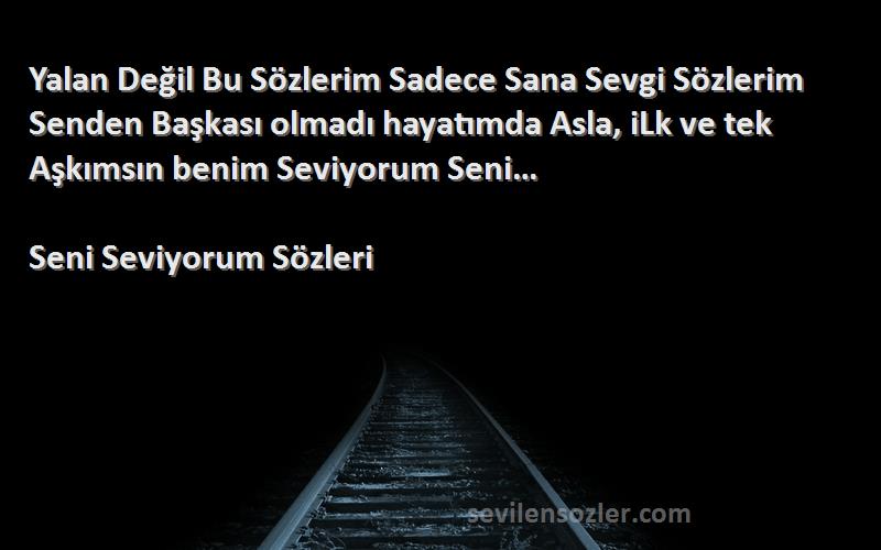 Seni Seviyorum  Sözleri 
Yalan Değil Bu Sözlerim Sadece Sana Sevgi Sözlerim Senden Başkası olmadı hayatımda Asla, iLk ve tek Aşkımsın benim Seviyorum Seni…
