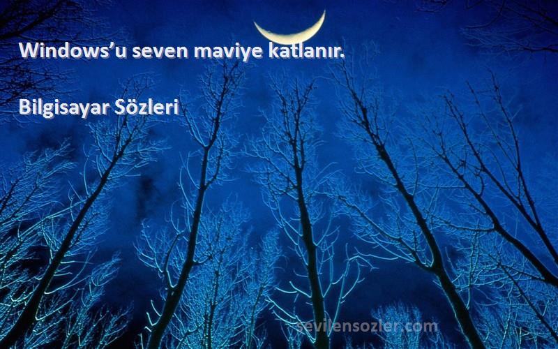 Bilgisayar  -  Windows’u seven maviye katlanır. 
