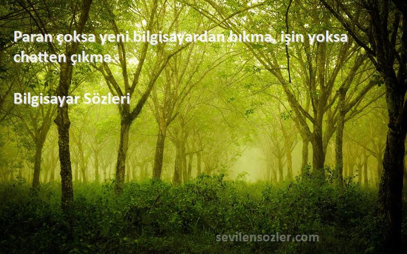 Bilgisayar  -  Paran çoksa yeni bilgisayardan bıkma, işin yoksa chatten çıkma. 
