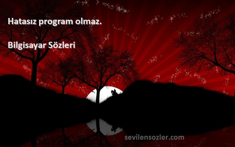 Bilgisayar  Sözleri 
 Hatasız program olmaz. 
