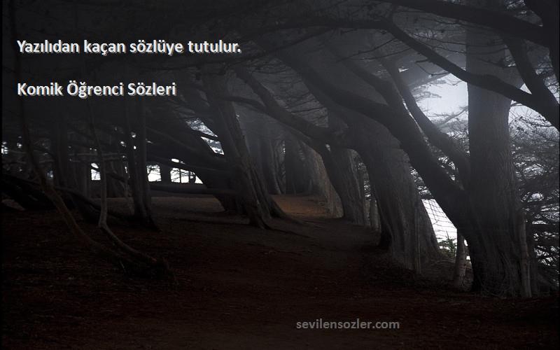 Komik Öğrenci  - Yazılıdan kaçan sözlüye tutulur.
