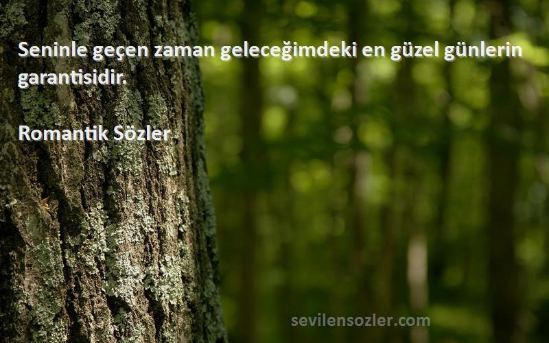 Romantik Sözler - Seninle geçen zaman geleceğimdeki en güzel günlerin garantisidir.
