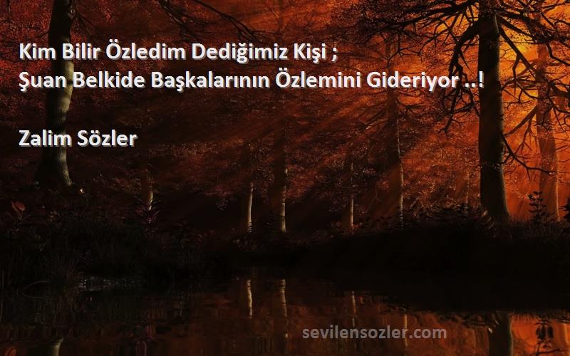 Zalim Sözler - Kim Bilir Özledim Dediğimiz Kişi ;
Şuan Belkide Başkalarının Özlemini Gideriyor ..!
