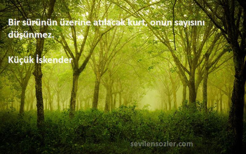 Küçük İskender - Bir sürünün üzerine atılacak kurt, onun sayısını düşünmez.