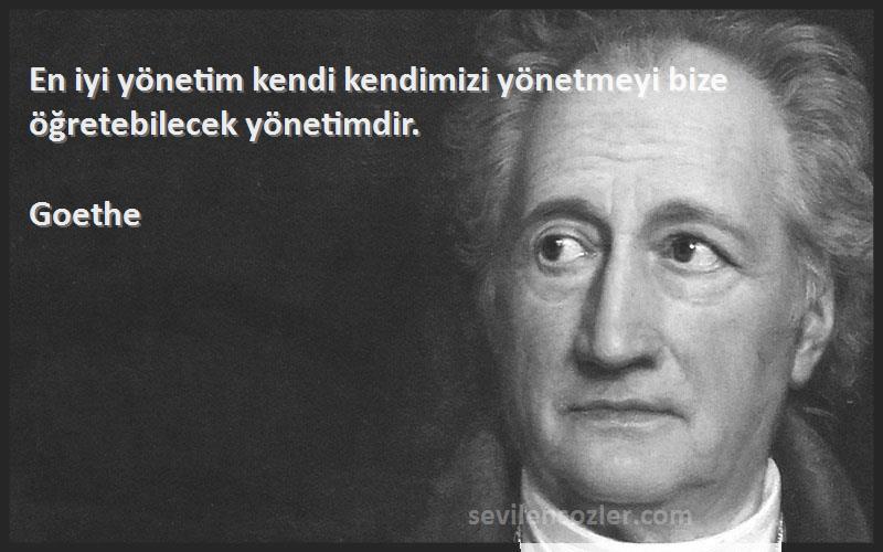 Goethe - En iyi yönetim kendi kendimizi yönetmeyi bize öğretebilecek yönetimdir.