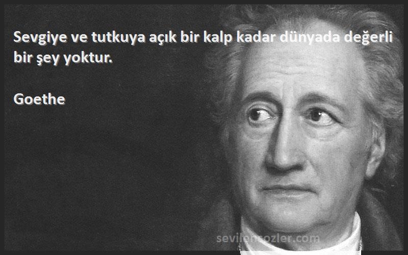 Goethe - Sevgiye ve tutkuya açık bir kalp kadar dünyada değerli bir şey yoktur.