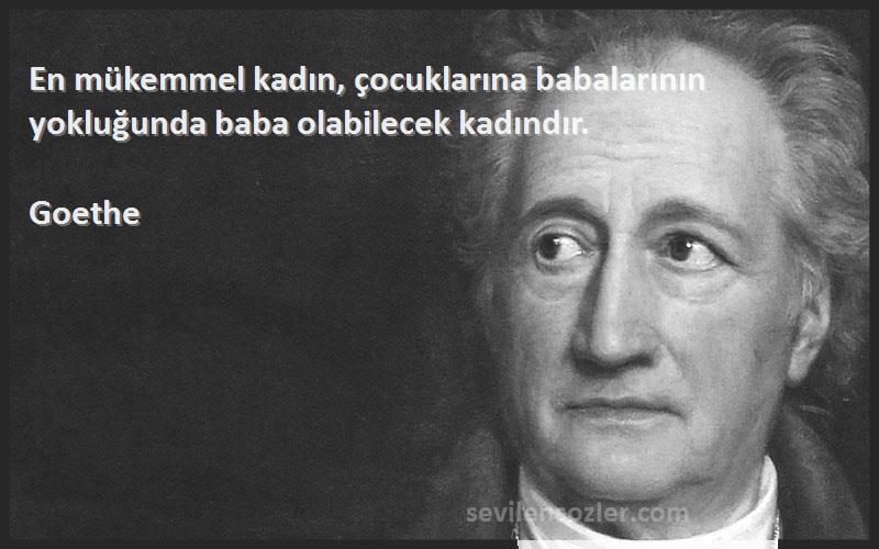 Goethe - En mükemmel kadın, çocuklarına babalarının yokluğunda baba olabilecek kadındır.