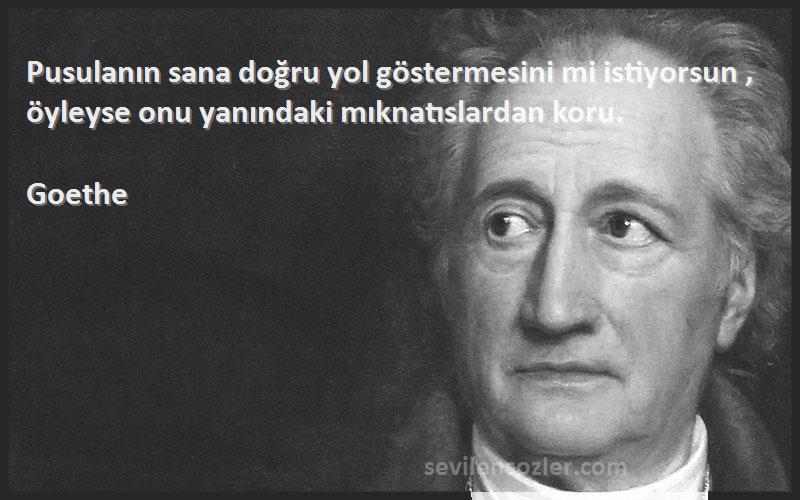 Goethe - Pusulanın sana doğru yol göstermesini mi istiyorsun , öyleyse onu yanındaki mıknatıslardan koru.
