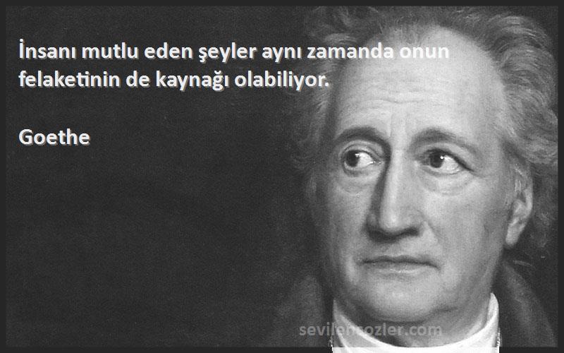 Goethe Sözleri 
İnsanı mutlu eden şeyler aynı zamanda onun felaketinin de kaynağı olabiliyor.