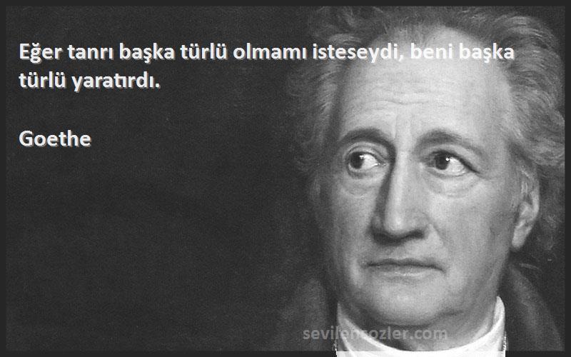 Goethe - Eğer tanrı başka türlü olmamı isteseydi, beni başka türlü yaratırdı.