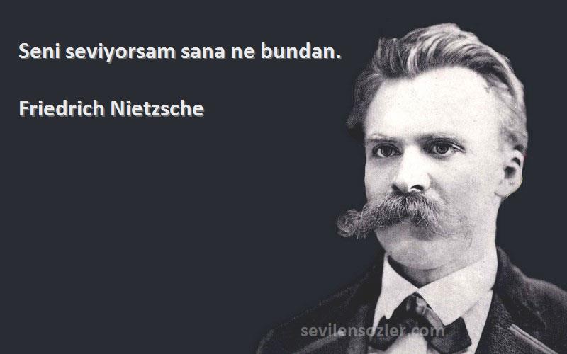 Friedrich Nietzsche - Seni seviyorsam sana ne bundan.
