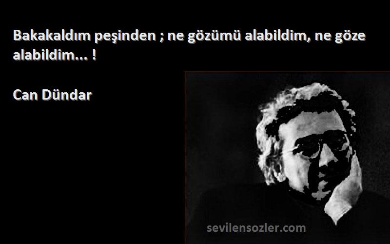 Can Dündar Sözleri 
Bakakaldım peşinden ; ne gözümü alabildim, ne göze alabildim... !