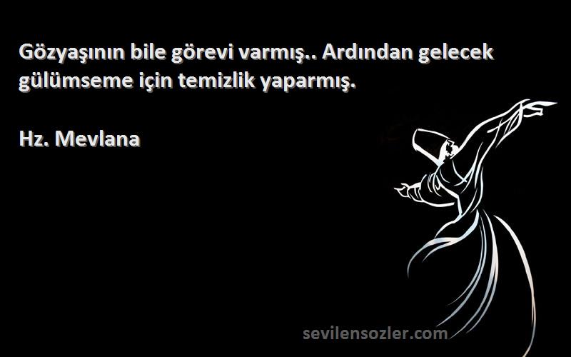 Hz. Mevlana - Gözyaşının bile görevi varmış.. Ardından gelecek gülümseme için temizlik yaparmış.