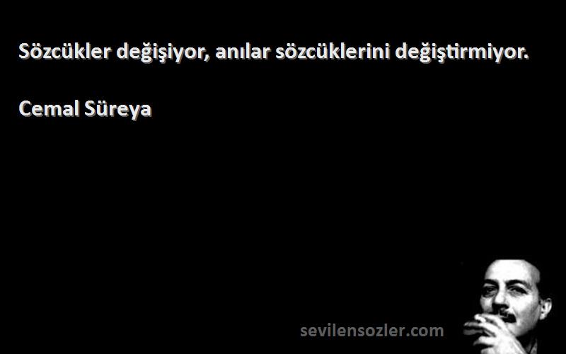 Cemal Süreya - Sözcükler değişiyor, anılar sözcüklerini değiştirmiyor.