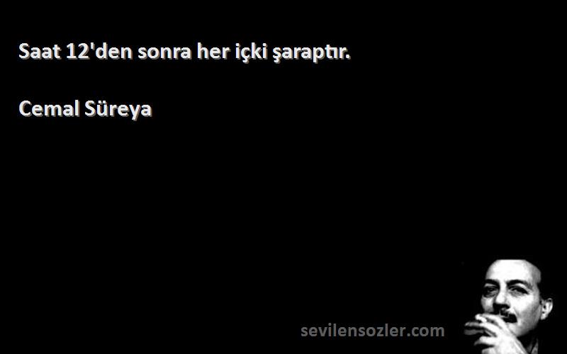 Cemal Süreya - Saat 12'den sonra her içki şaraptır.