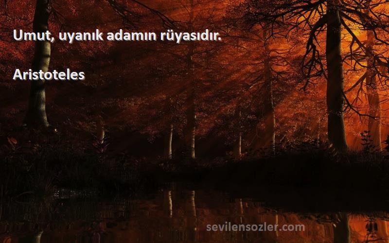 Aristoteles - Umut, uyanık adamın rüyasıdır.