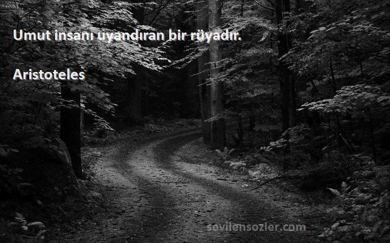 Aristoteles - Umut insanı uyandıran bir rüyadır.