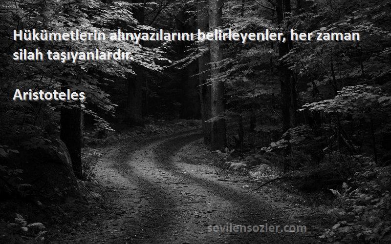 Aristoteles - Hükümetlerin alınyazılarını belirleyenler, her zaman silah taşıyanlardır.