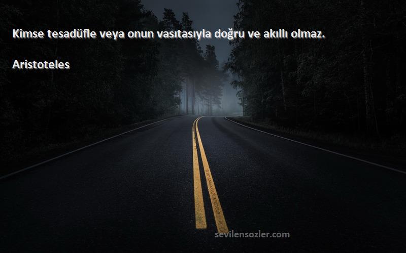 Aristoteles - Kimse tesadüfle veya onun vasıtasıyla doğru ve akıllı olmaz.