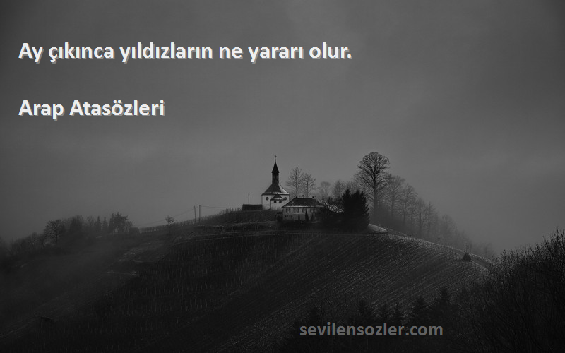 Arap Atasözleri Sözleri 
Ay çıkınca yıldızların ne yararı olur.