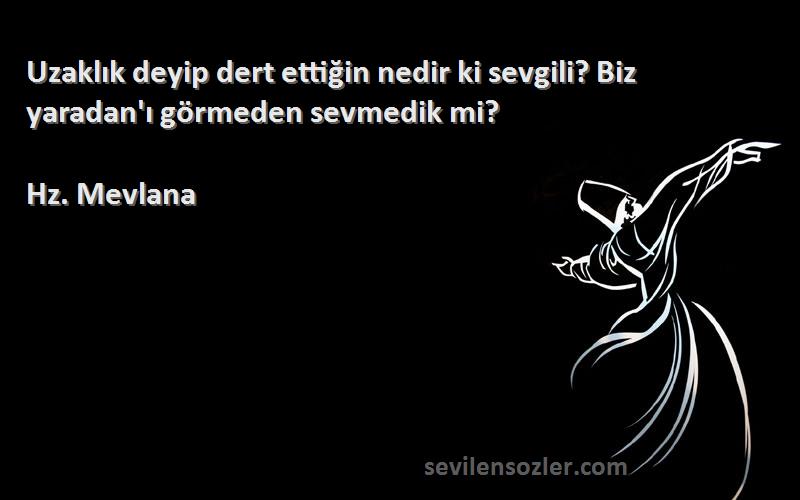 Hz. Mevlana - Uzaklık deyip dert ettiğin nedir ki sevgili? Biz yaradan'ı görmeden sevmedik mi?