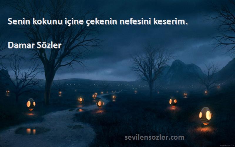 Damar Sözler - Senin kokunu içine çekenin nefesini keserim.