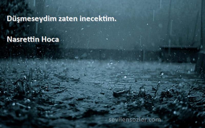 Nasrettin Hoca Sözleri 
Düşmeseydim zaten inecektim.