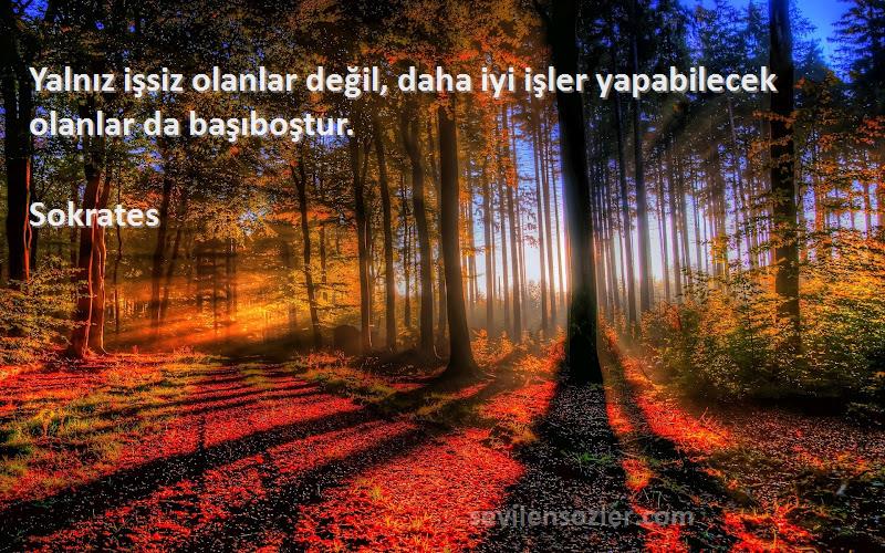Sokrates - Yalnız işsiz olanlar değil, daha iyi işler yapabilecek olanlar da başıboştur.