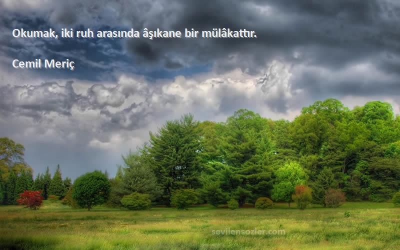 Cemil Meriç Sözleri 
Okumak, iki ruh arasında âşıkane bir mülâkattır.